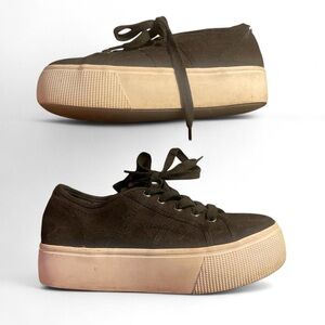 Steve Madden Black and White Platform Sneakers